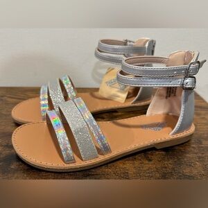 Thereabouts Little Girls Addison Silver Sandals NWT Size Little Girls 2